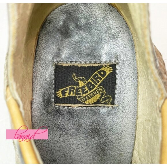 Freebird by Steven Steel Leather Ankle Boots Patched Distressed Western Booties - Picture 12 of 14